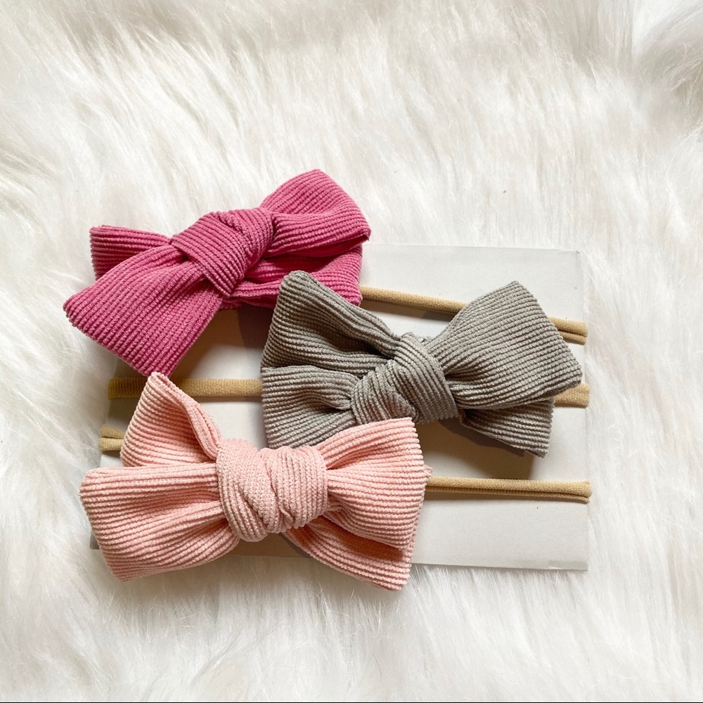 Handmade Corduroy Bow set